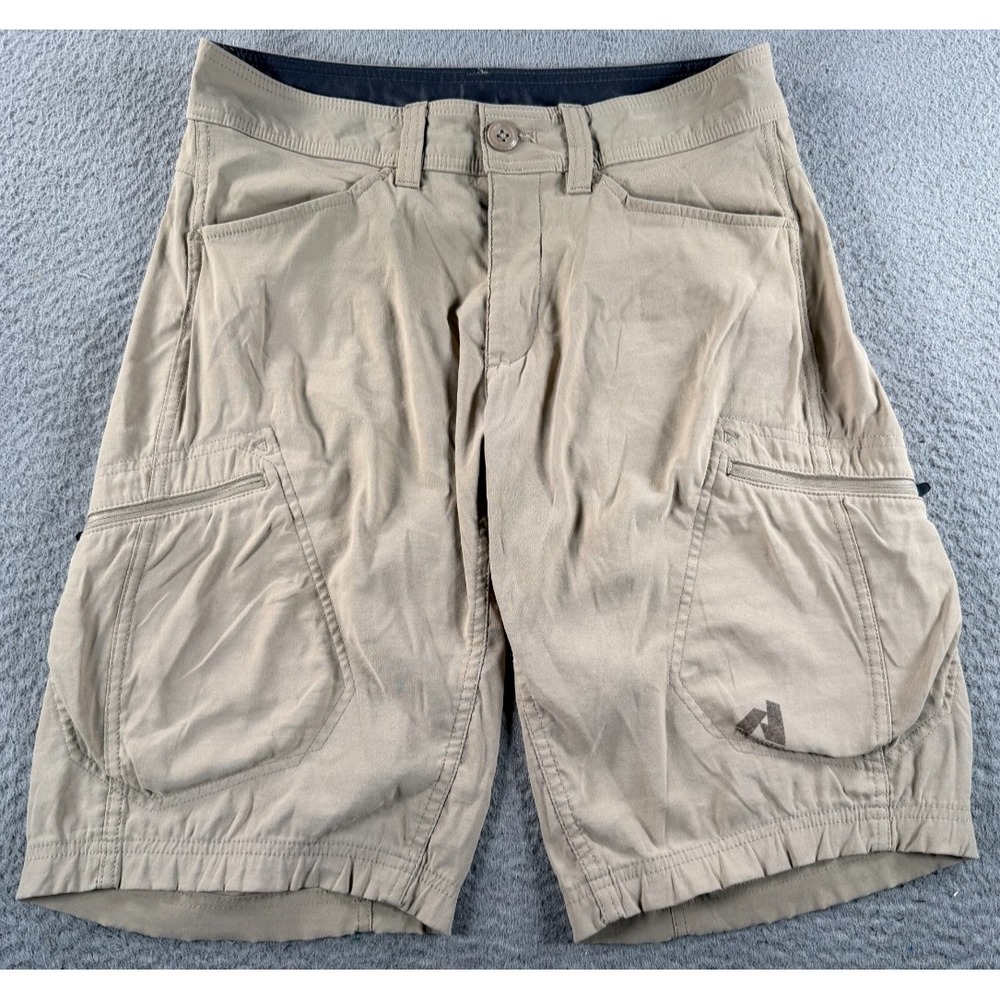 Eddie Bauer First Ascent Guide Pro Shorts Men 30 Beige Lightweight Cargo Stretch